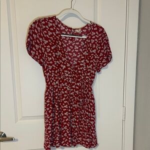 Floral Red Mini Dress